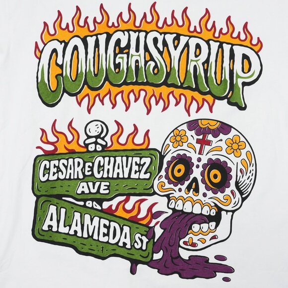 That’s An Awful Lot Of Cough Syrup Cesar Chavez Alameda T-shirt White | ALOCS - Picture 4 of 4